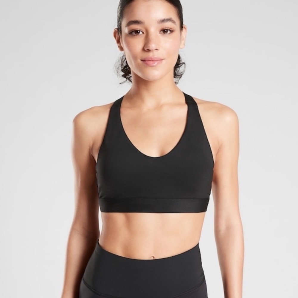 NWT Athleta Ascent Padded Sport Bra Black XL